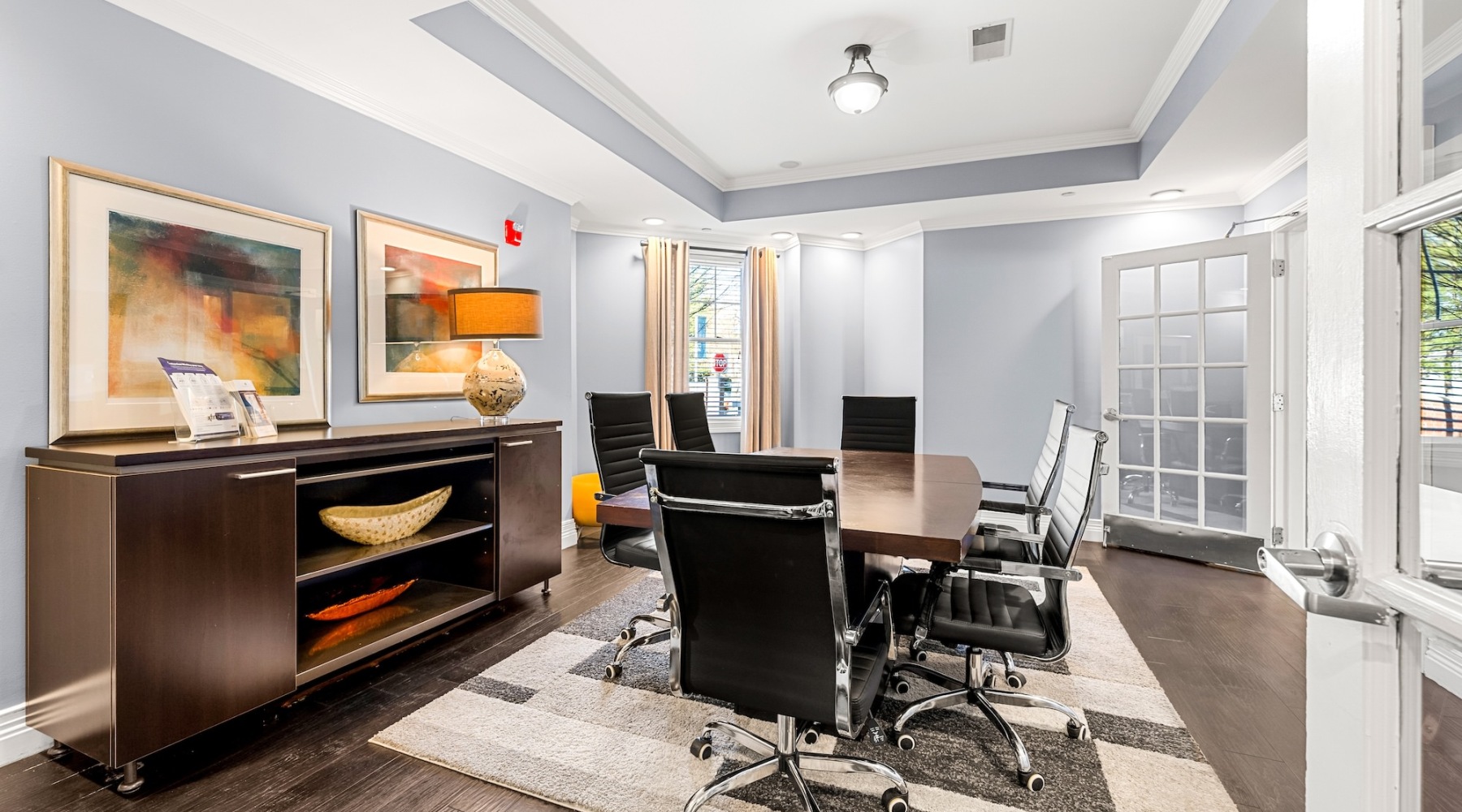 well lit business center