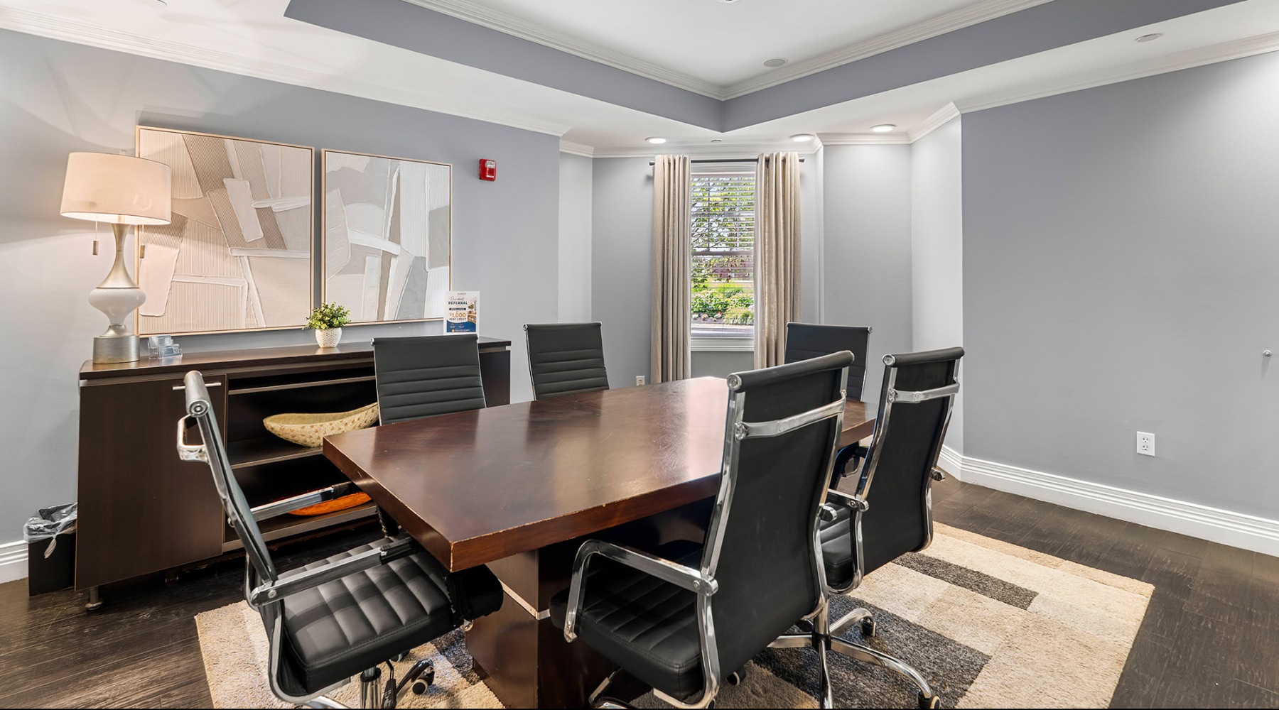 conference room with table and chairs